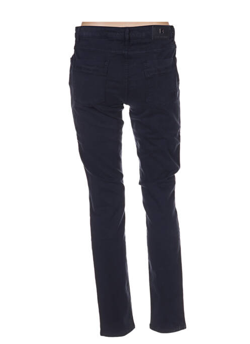 Pantalon 7/8 fermeture zippée sous rabat boutonné taille normale bleu MENSI COLLEZIONE femme