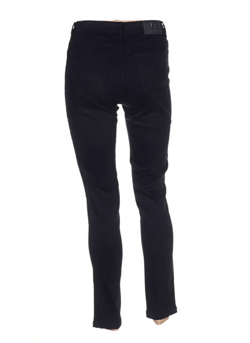 Pantalon slim taille basse taille basse bleu MENSI COLLEZIONE femme