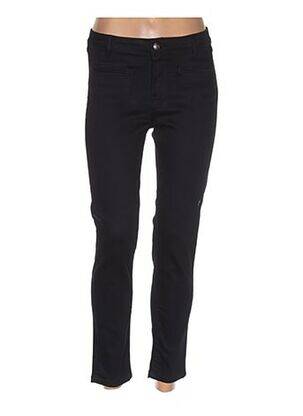 Pantalon slim taille basse taille basse bleu MENSI COLLEZIONE femme
