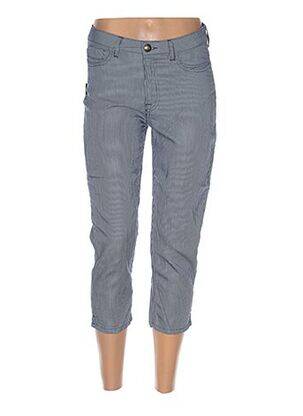 Pantacourt taille haute taille haute bleu MENSI COLLEZIONE femme