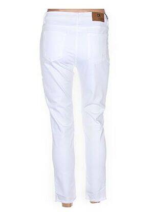 Pantalon 7/8 stretch taille basse blanc MENSI COLLEZIONE femme
