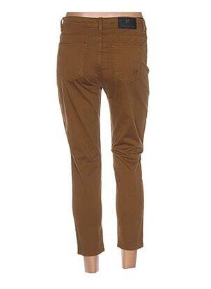 Pantalon 7/8 stretch taille basse marron MENSI COLLEZIONE femme