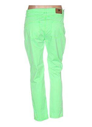 Pantalon 7/8 fermeture zippée sous rabat boutonné taille basse vert MENSI COLLEZIONE femme