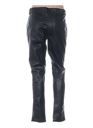 Pantalon droit taille haute taille haute noir MENSI COLLEZIONE femme
