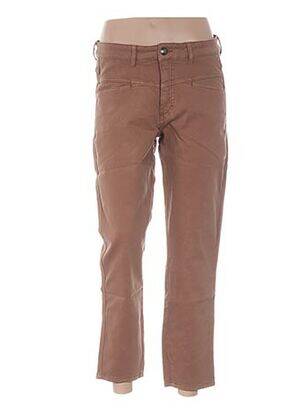 Pantalon 7/8 taille haute taille haute marron MENSI COLLEZIONE femme