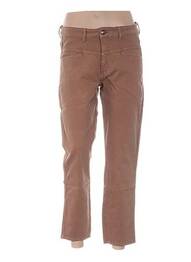 Pantalon 7/8 taille haute taille haute marron MENSI COLLEZIONE femme