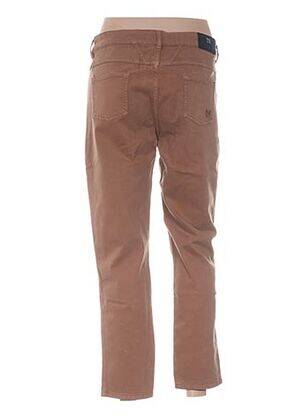 Pantalon 7/8 taille haute taille haute marron MENSI COLLEZIONE femme