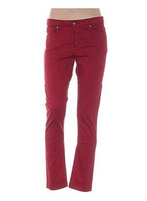 Pantalon slim taille basse taille basse rouge MENSI COLLEZIONE femme