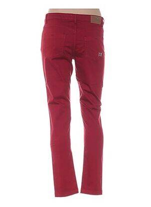 Pantalon slim taille basse taille basse rouge MENSI COLLEZIONE femme