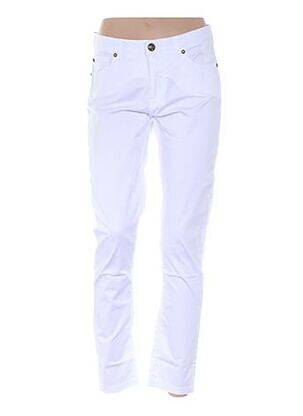 Pantalon slim taille basse taille basse blanc MENSI COLLEZIONE femme