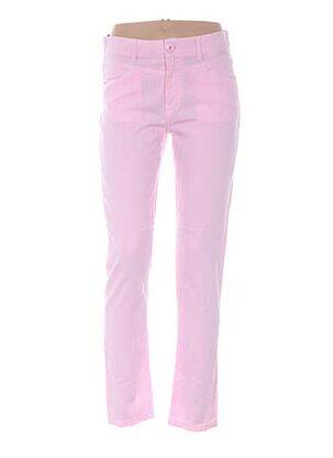 Pantalon 7/8 fermeture zippée sous rabat boutonné taille normale rose MENSI COLLEZIONE femme