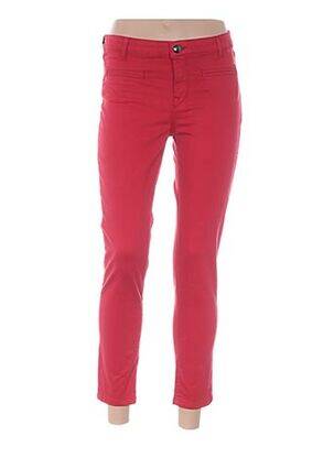 Pantalon 7/8 stretch taille basse rouge MENSI COLLEZIONE femme