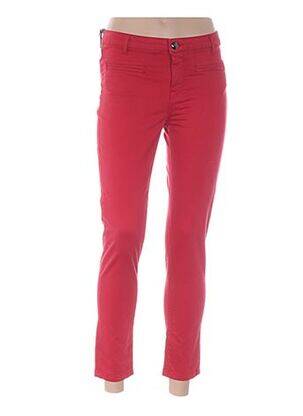 Pantalon 7/8 stretch taille basse rouge MENSI COLLEZIONE femme