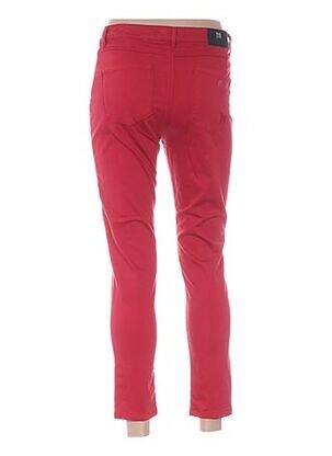 Pantalon 7/8 stretch taille basse rouge MENSI COLLEZIONE femme