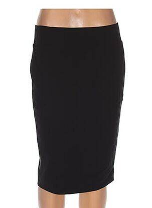 Jupe mi-longue coupe droite noir MENSI COLLEZIONE femme