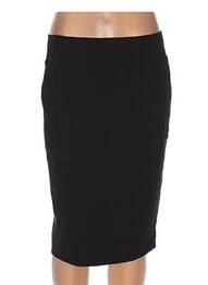 Jupe mi-longue coupe droite noir MENSI COLLEZIONE femme