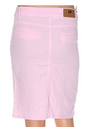 Jupe mi-longue coupe droite rose MENSI COLLEZIONE femme