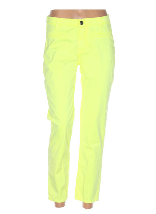Pantalon droit jaune MENSI COLLEZIONE pour femme