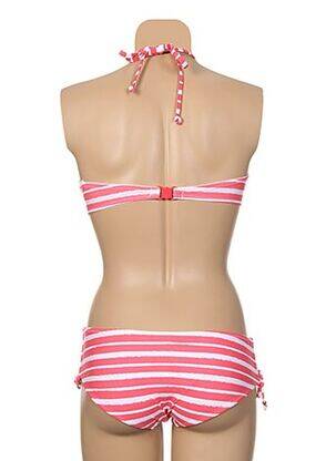 Maillot de bain 2 pièces fermeture clip haut soutien-gorge avec mousse de rembourrage amovible rose DORINA femme