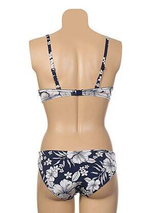 Maillot de bain 2 pièces fermeture clip haut soutien-gorge moulé bleu DORINA femme