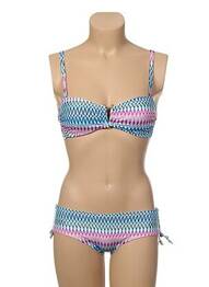 Maillot de bain 2 pièces fermeture clip haut soutien-gorge moulé bleu DORINA femme
