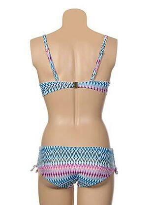 Maillot de bain 2 pièces fermeture clip haut soutien-gorge moulé bleu DORINA femme