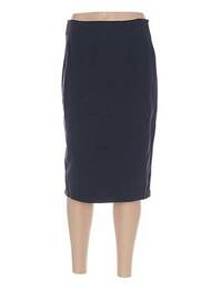 Jupe mi-longue stretch bleu QUATTRO femme