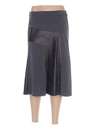 Jupe mi-longue coupe droite évasée sur le bas gris QUATTRO femme