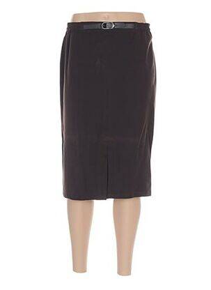 Jupe mi-longue coupe droite marron QUATTRO femme