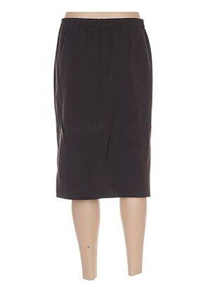 Jupe mi-longue coupe droite marron QUATTRO femme