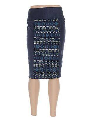 Jupe mi-longue taille haute bleu QUATTRO femme