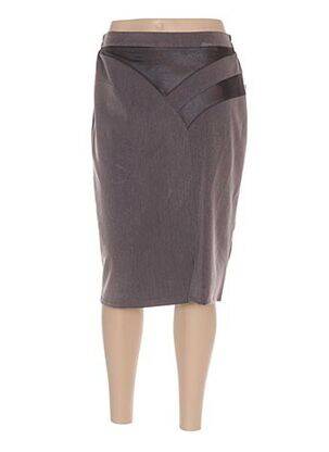 Jupe mi-longue coupe droite marron QUATTRO femme