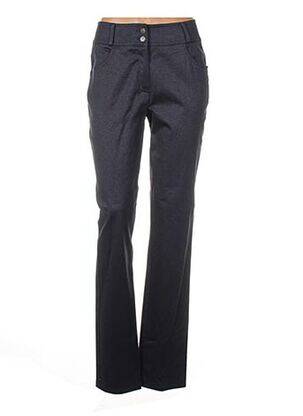 Pantalon droit fermeture zippée sous rabat boutonné taille normale bleu QUATTRO femme