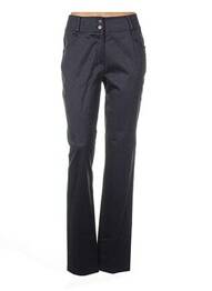 Pantalon droit fermeture zippée sous rabat boutonné taille normale bleu QUATTRO femme