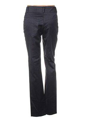 Pantalon droit fermeture zippée sous rabat boutonné taille normale bleu QUATTRO femme