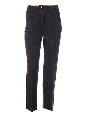 Pantalon droit fermeture zippée sous rabat boutonné taille normale gris QUATTRO femme