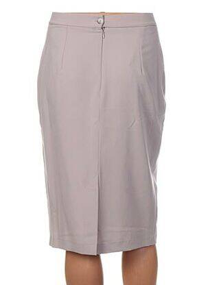 Jupe mi-longue coupe droite gris QUATTRO femme