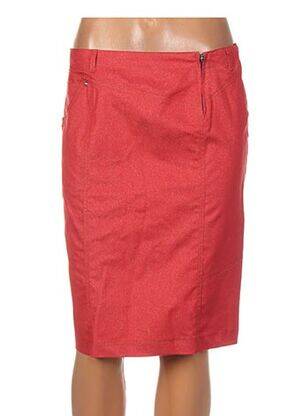 Jupe mi-longue coupe droite rouge QUATTRO femme