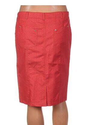 Jupe mi-longue coupe droite rouge QUATTRO femme
