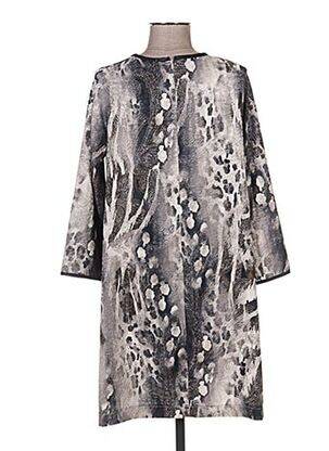 Robe mi-longue manches 3/4 manches 3/4 gris QUATTRO femme