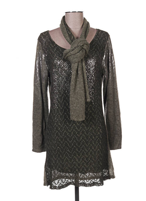 Robe pull vert QUATTRO pour femme