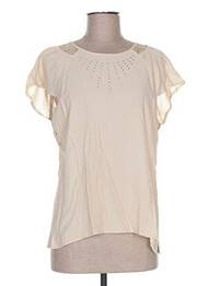 Blouse manches courtes manches courtes beige QUATTRO femme