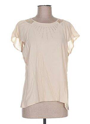 Blouse manches courtes manches courtes beige QUATTRO femme