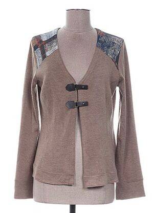 Gilet manches longues coupe cintrée beige QUATTRO femme