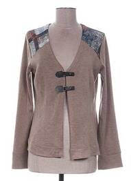 Gilet manches longues coupe cintrée beige QUATTRO femme