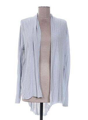 Gilet manches longues col châle gris QUATTRO femme