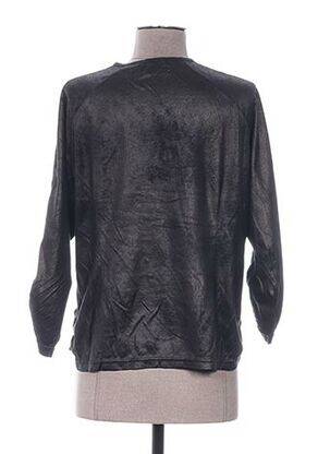 Gilet manches longues col rond noir QUATTRO femme
