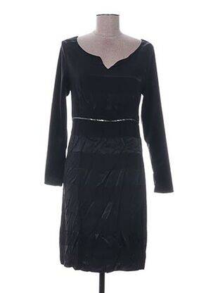 Robe mi-longue manches longues manches longues noir QUATTRO femme
