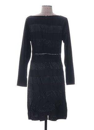Robe mi-longue manches longues manches longues noir QUATTRO femme