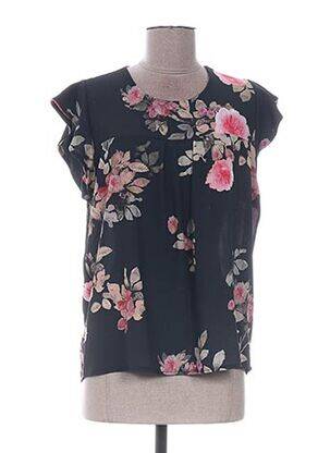 Top coupe fluide manches courtes noir QUATTRO femme